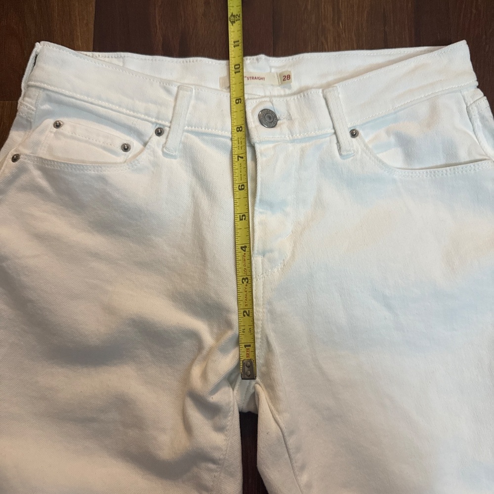 LEVI’S Women’s 505 Straight White Jeans Size 28 - Picture 7 of 9